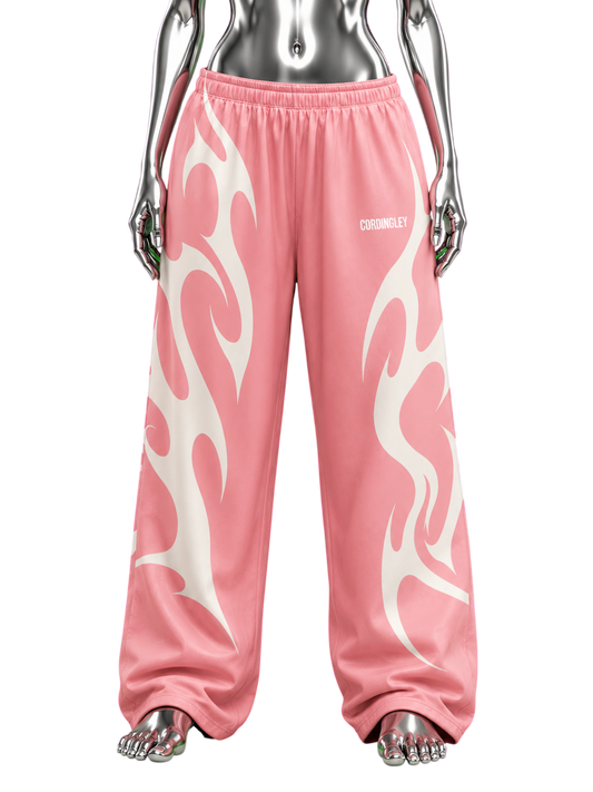 Pink Flame Wide-Leg Pants